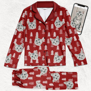 Custom Photo Have A Pawsative And Happy Holiday - Dog & Cat Personalized Custom Face Photo Pajamas - Christmas Gift For Pet Owners, Pet Lovers