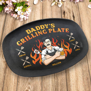My Dad Loves Cooking For Me - Family Personalized Custom Platter - Father's Day, Birthday Gift For Dad