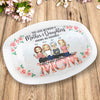 The Love Between Mother & Daughters - Family Personalized Custom Platter - Mother's Day, Birthday Gift For Mom
