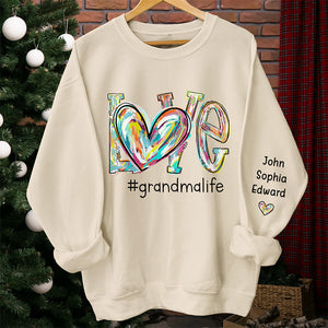 Grandma Makes Christmas Special - Family Personalized Custom Unisex Sweatshirt With Design On Sleeve - Christmas Gift For Mom, Grandma