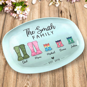Our Family - Family Personalized Custom Platter - Gift For Family Members
