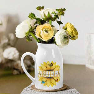 Grandma's Flowers Blossom In Children's Hearts - Family Personalized Custom Home Decor Flower Vase - Mother's Day, House Warming Gift For Mom, Grandma