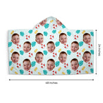 Custom Photo Happiness Comes In Waves - Family Personalized Custom Kid Hooded Beach Towel - Gift For Kids, Family Members