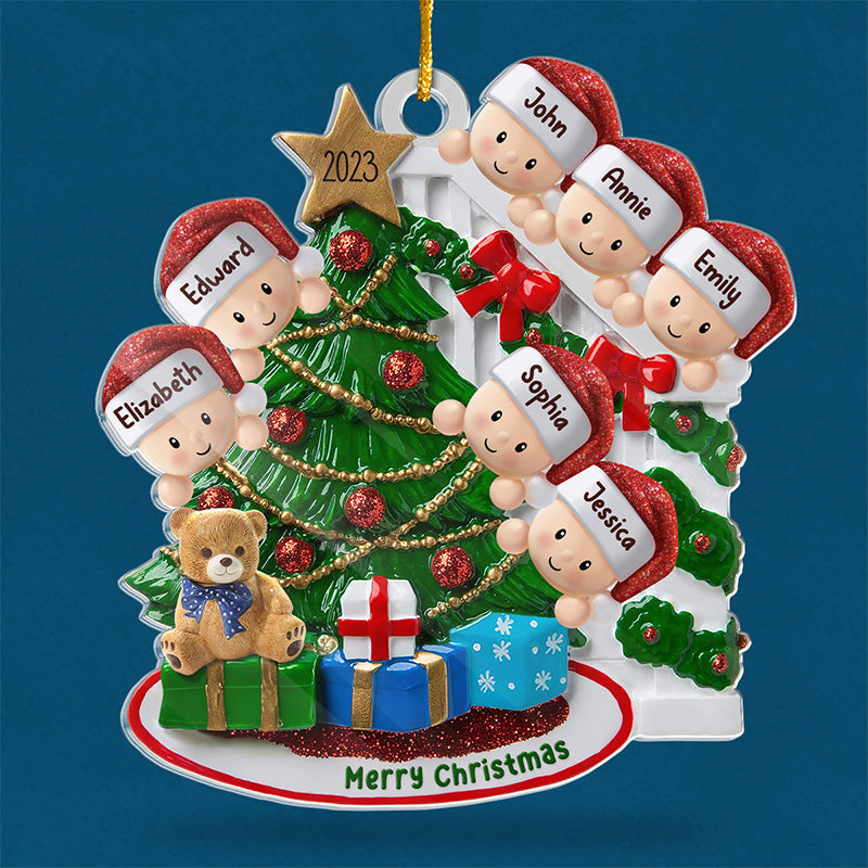 Santa Is Coming - Family Personalized Custom Ornament - Acrylic Custom Shaped - Christmas Gift For Family Members