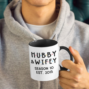 Hubby And Wifey - Couple Personalized Custom Accent Mug - Gift For Husband Wife, Anniversary