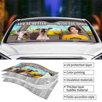 Custom Photo Life Is Better With The Pets - Dog & Cat Personalized Custom Auto Windshield Sunshade, Car Window Protector - Gift For Pet Owners, Pet Lovers