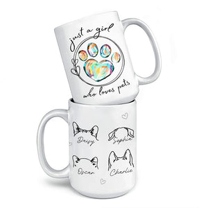 Just A Girl Who Loves Pets - Dog & Cat Personalized Custom Mug - Gift For Pet Owners, Pet Lovers