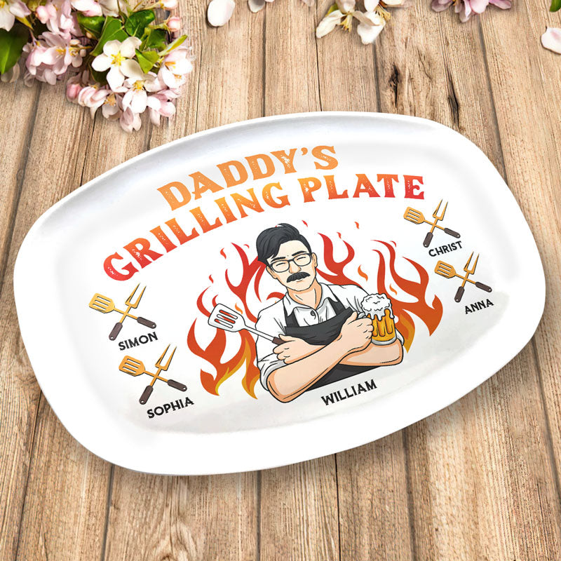 My Dad Is The Best Cook - Family Personalized Custom Platter - Father's Day, Birthday Gift For Dad