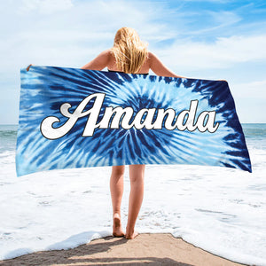 Escape To The Beach - Family Personalized Custom Beach Towel - Summer Vacation Gift, Gift For Family Members