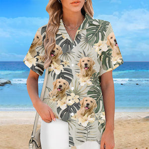 Custom Photo Melody Of Summer - Dog & Cat Personalized Custom Unisex Tropical Hawaiian Aloha Shirt - Summer Vacation Gift, Gift For Pet Owners, Pet Lovers