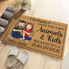 Welcome It's A Zoo Inside - Couple Personalized Custom Decorative Mat - Gift For Husband Wife