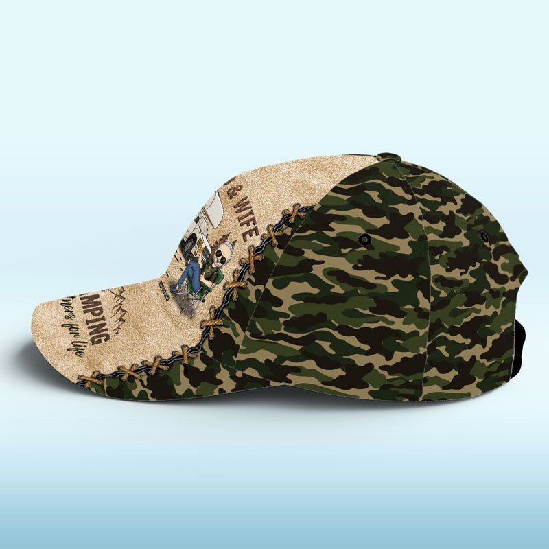 Camp More. Worry Less - Camping Personalized Custom Hat, All Over Print Classic Cap - Gift For Husband Wife, Camping Lovers