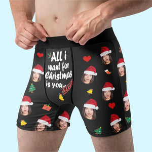 Custom Photo I Licked It So It's Mine - Funny Personalized Custom Boxer Briefs, Men's Boxers - Christmas Gift For Boyfriend, Husband, Anniversary