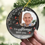 Custom Photo I Hold You Tightly Within My Heart - Memorial Personalized Custom Ornament - Ceramic Round Shaped - Christmas Gift, Sympathy Gift For Family Members