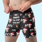 Custom Photo Name Funny Christmas Gifts for Women - Personalized Boxer Briefs