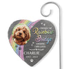 Custom Photo Crossing The Rainbow Bridge - Memorial Personalized Memorial Garden Slate & Hook - Memorial Gift, Sympathy Gift For Pet Owners, Pet Lovers
