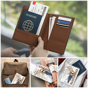 Personalized Passport Cover - Passport Case For Travel Lovers - PU Leather Passport Holder Women - travel Gifts For Women - Gifts For Friends Female - Travel Essentials Passport Wallet