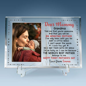 Custom Photo The World's Best Mother - Family Personalized Custom Rectangle Shaped Acrylic Plaque - Mother's Day, Baby Shower Gift, Gift For First Mom