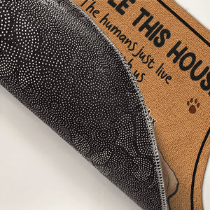 We Rule This House - Dog & Cat Personalized Custom Decorative Mat - Gift For Pet Owners, Pet Lovers