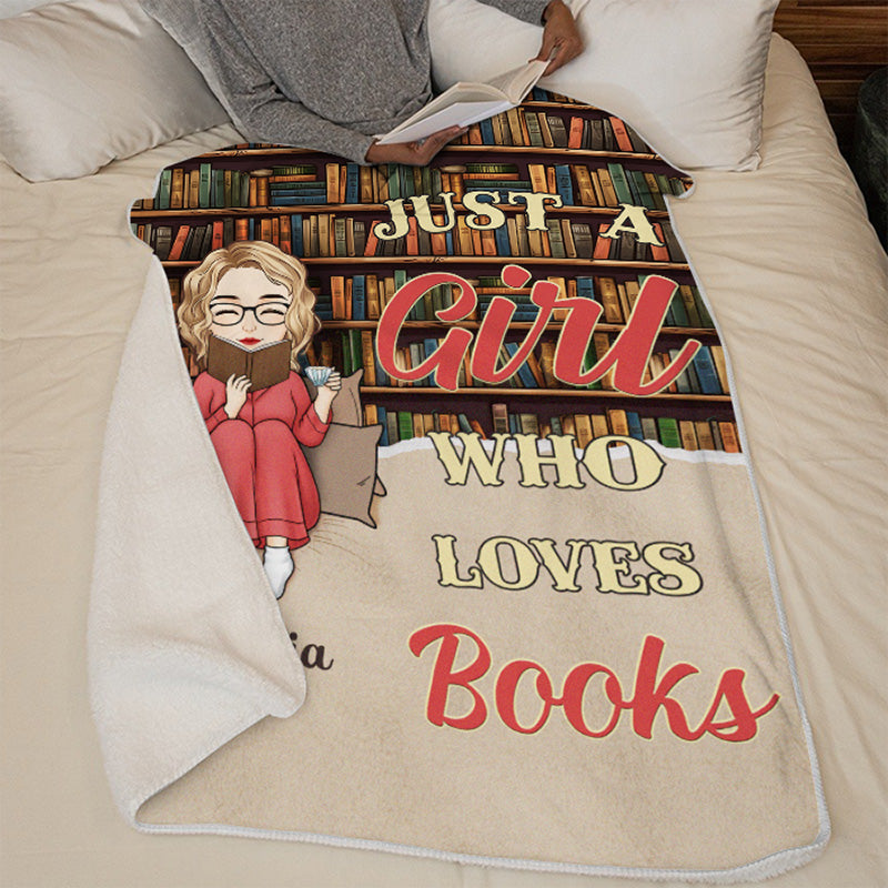 A Girl Who Loves Book It Was Me - Personalized Custom Blanket - Christmas Gift For Book Lovers