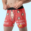 Custom Photo Jingle My Bells I'll Guarantee A White Christmas - Funny Personalized Custom Boxer Briefs, Men's Boxers - Christmas Gift For Boyfriend, Husband, Anniversary