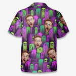 Custom Photo Funny Halloween Graveyard Gifts - Personalized Hawaiian Shirt