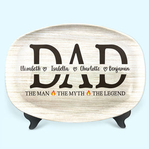Papa The Man The Grill The Legend - Family Personalized Custom Platter - Father's Day, Birthday Gift For Dad