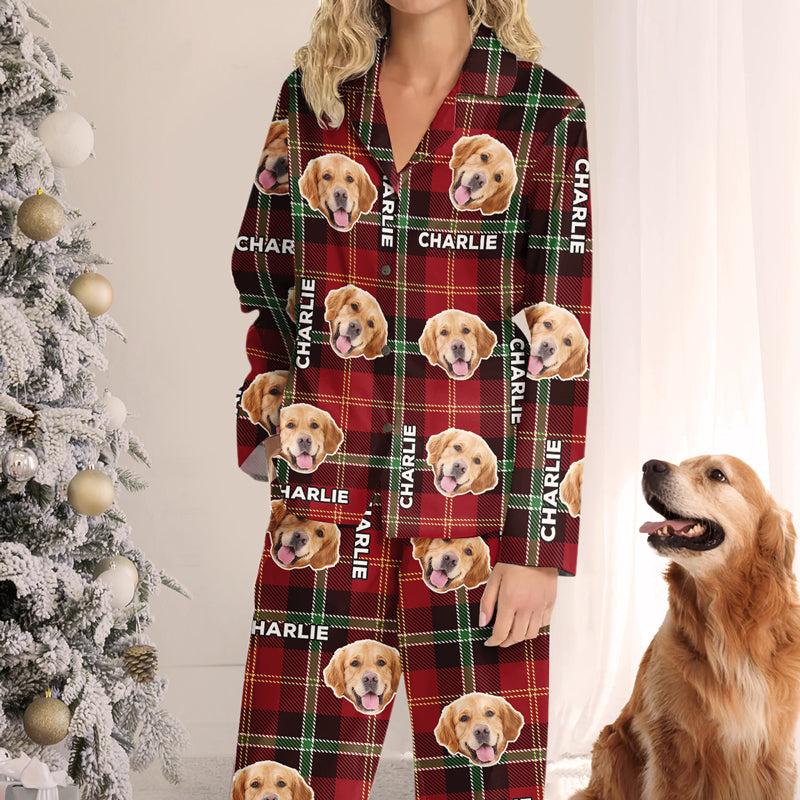 Custom Photo Sending You Pugs And Kisses - Dog & Cat Personalized Custom Face Photo Pajamas - Christmas Gift For Pet Owners, Pet Lovers