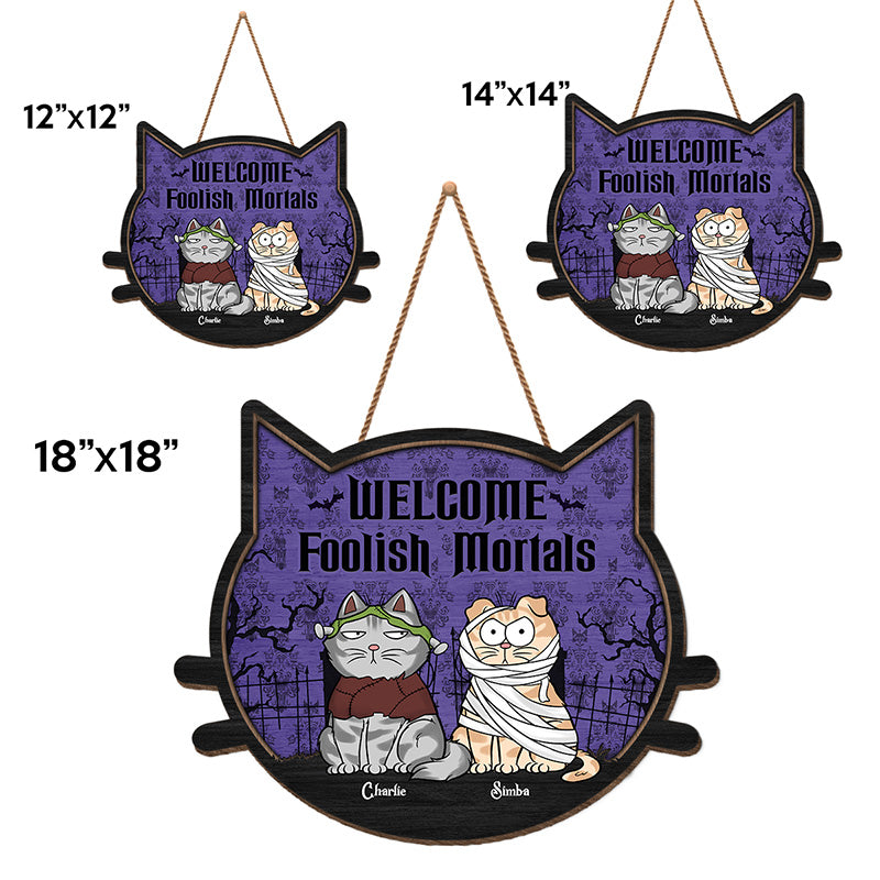 Cute But Spooky - Cat Personalized Custom Shaped Home Decor Wood Sign - Halloween Gift For Pet Owners, Pet Lovers