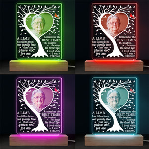 Custom Photo Remember The Best Times - Memorial Personalized Custom Shaped 3D LED Light - Sympathy Gift For Family Members