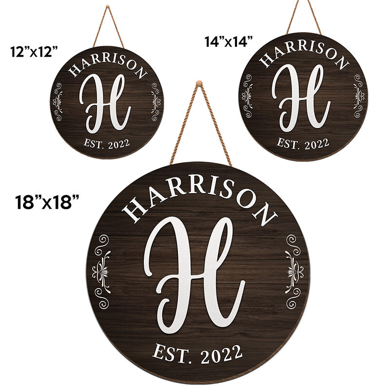 Our Home Sweet Home - Family Personalized Custom Round Shaped Home Decor Wood Sign - House Warming Gift For Family Members
