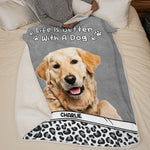 Custom Photo Life Is Better With Dogs & Cats - Dog & Cat Personalized Custom Baby Blanket - Gift For Dog Lovers, Pet Owners