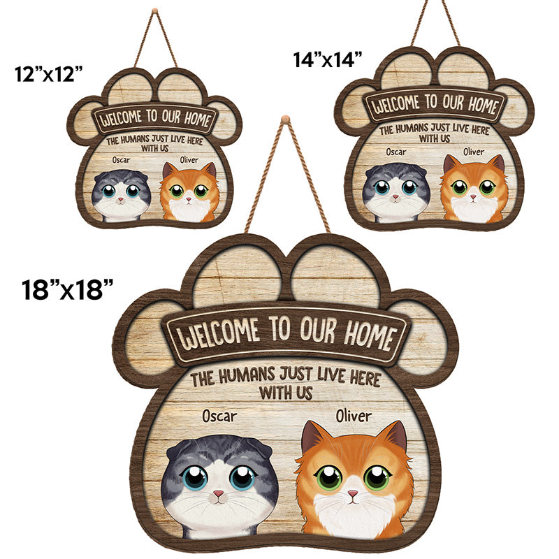 Welcome To Meow House - Cat Personalized Custom Shaped Home Decor Wood Sign - House Warming Gift For Pet Owners, Pet Lovers