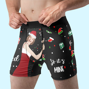 Custom Photo I Licked It - Funny Personalized Custom Boxer Briefs, Men's Boxers - Christmas Gift For Boyfriend, Husband, Anniversary