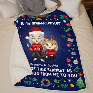 To My Lovely Granddaughter - Family Personalized Custom Blanket - Christmas Gift From Mom, Grandma