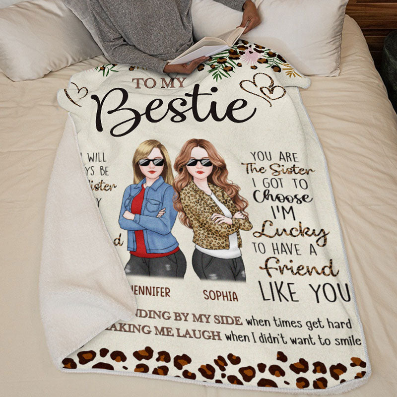 Thanks For Standing By My Side Today & Always - Bestie Personalized Custom Blanket - Christmas Gift For Best Friends, BFF, Sisters