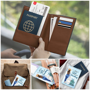 Travel With No Regrets - Personalized Passport Cover, Passport Holder - Gift For Bestie