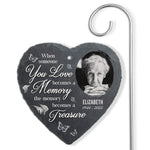 Custom Photo Memories With You Are Treasurea - Memorial Personalized Memorial Garden Slate & Hook - Sympathy Gift, Gift For Family Members