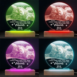 Custom Photo If Love Could Have Kept You Here - Memorial Personalized Custom Round Shaped 3D LED Light - Sympathy Gift For Pet Owners, Pet Lovers