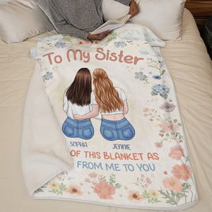 A Hug For My Sister - Bestie Personalized Custom Blanket - Gift For Best Friends, BFF, Sisters