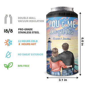 I Love You To The Beach And Back - Couple Personalized Custom 4 In 1 Can Cooler Tumbler - Summer Vacation, Gift For Husband Wife, Anniversary