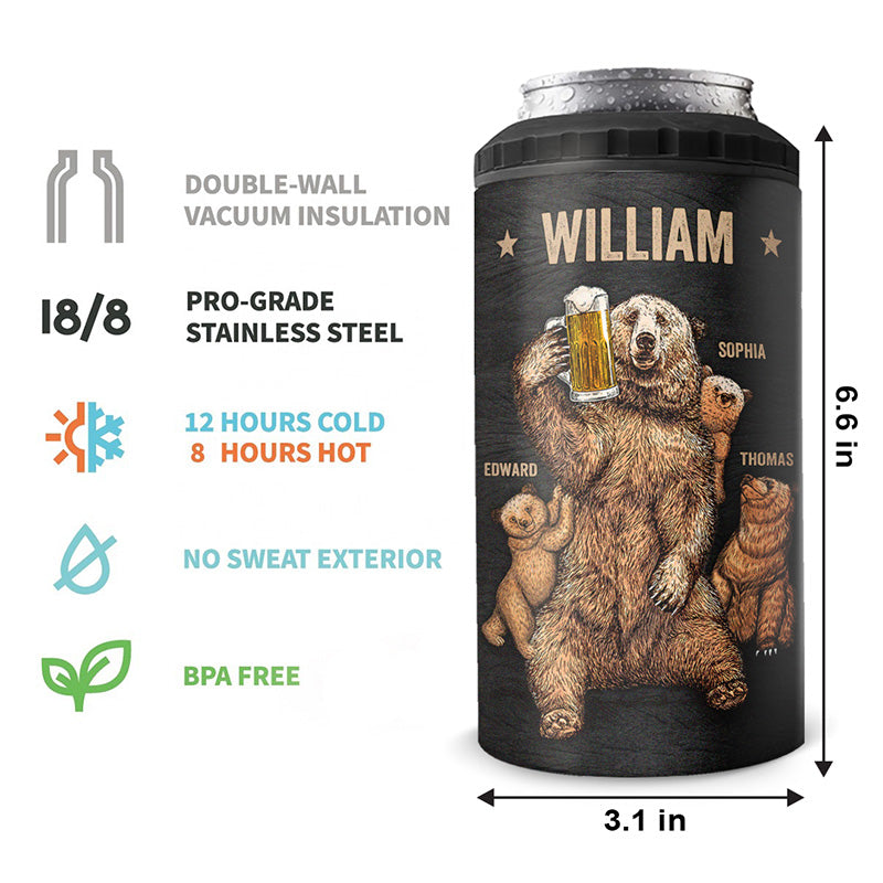 It's A Father Figure - Family Personalized Custom 4 In 1 Can Cooler Tumbler - Birthday Gift For Dad