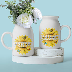 Grandma's Flowers Blossom In Children's Hearts - Family Personalized Custom Home Decor Flower Vase - Mother's Day, House Warming Gift For Mom, Grandma