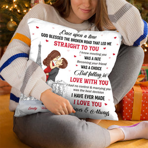 The Day I Met You - Couple Personalized Custom Pillow - Gift For Husband Wife, Anniversary