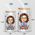 Teach Love Inspire - Teacher Personalized Custom Glass Cup, Iced Coffee Cup - Gift For Teacher, Back To School