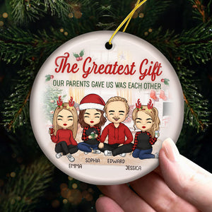 The Best Part Of Christmas - Family Personalized Custom Ornament - Ceramic Round Shaped - Christmas Gift For Family Members