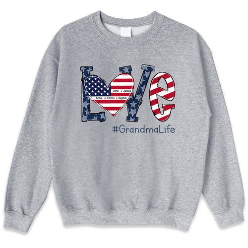 Love Being A Granny - Family Personalized Custom T-Shirt, Hoodie, Sweatshirt - 4th Of July - US Independence Day, Birthday Gift For Grandma, Hoodie