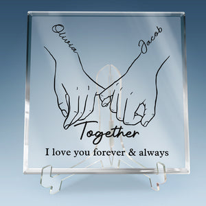 I Love You Forever & Always - Couple Personalized Custom Square Shaped Acrylic Plaque - Gift For Husband Wife, Anniversary