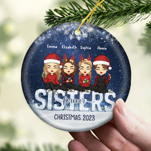 Christmas Is All About The Family - Family Personalized Custom Ornament - Ceramic Round Shaped - Christmas Gift For Family Members