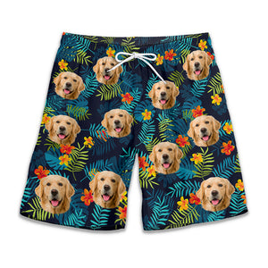 Custom Photo Summer Is For Falling In Love - Dog & Cat Personalized Custom Tropical Hawaiian Aloha Men Beach Shorts - Summer Vacation Gift, Birthday Party Gift For Pet Owners, Pet Lovers